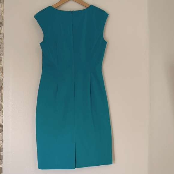 Adrianna Papell Womens Size 8 Turquoise Dress Corpcore Wedding Summer - Picture 8 of 8